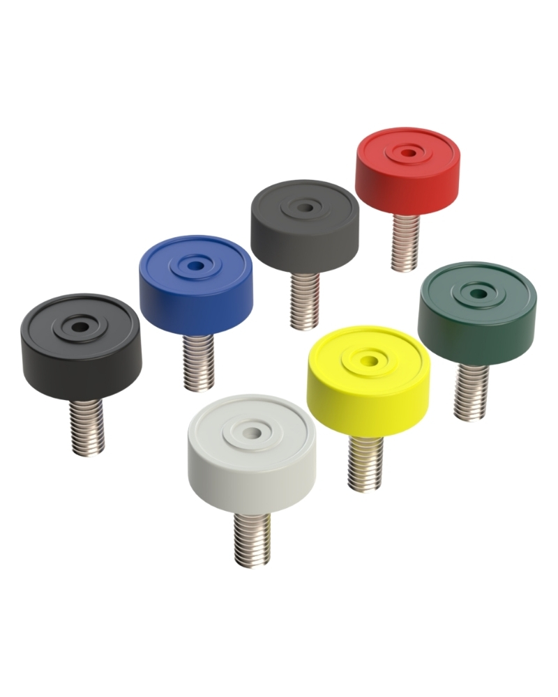 9104 Series Plastic Bodied TPE Coated Fixed Bolted Feet