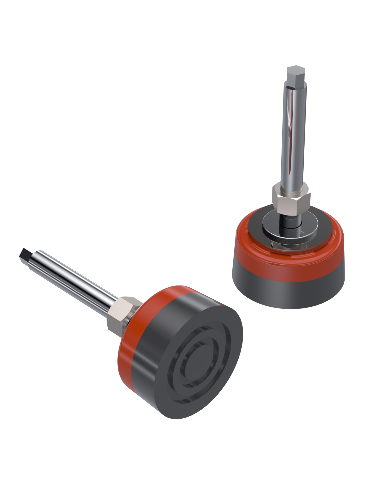 913 Series Metal Bodied Rubber Base  Fixed Bolted Feet