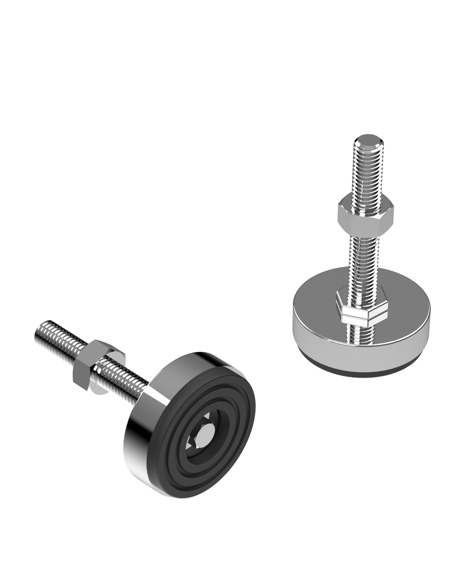 915 Series Metal Bodied Rubber Base  Fixed Bolted Feet
