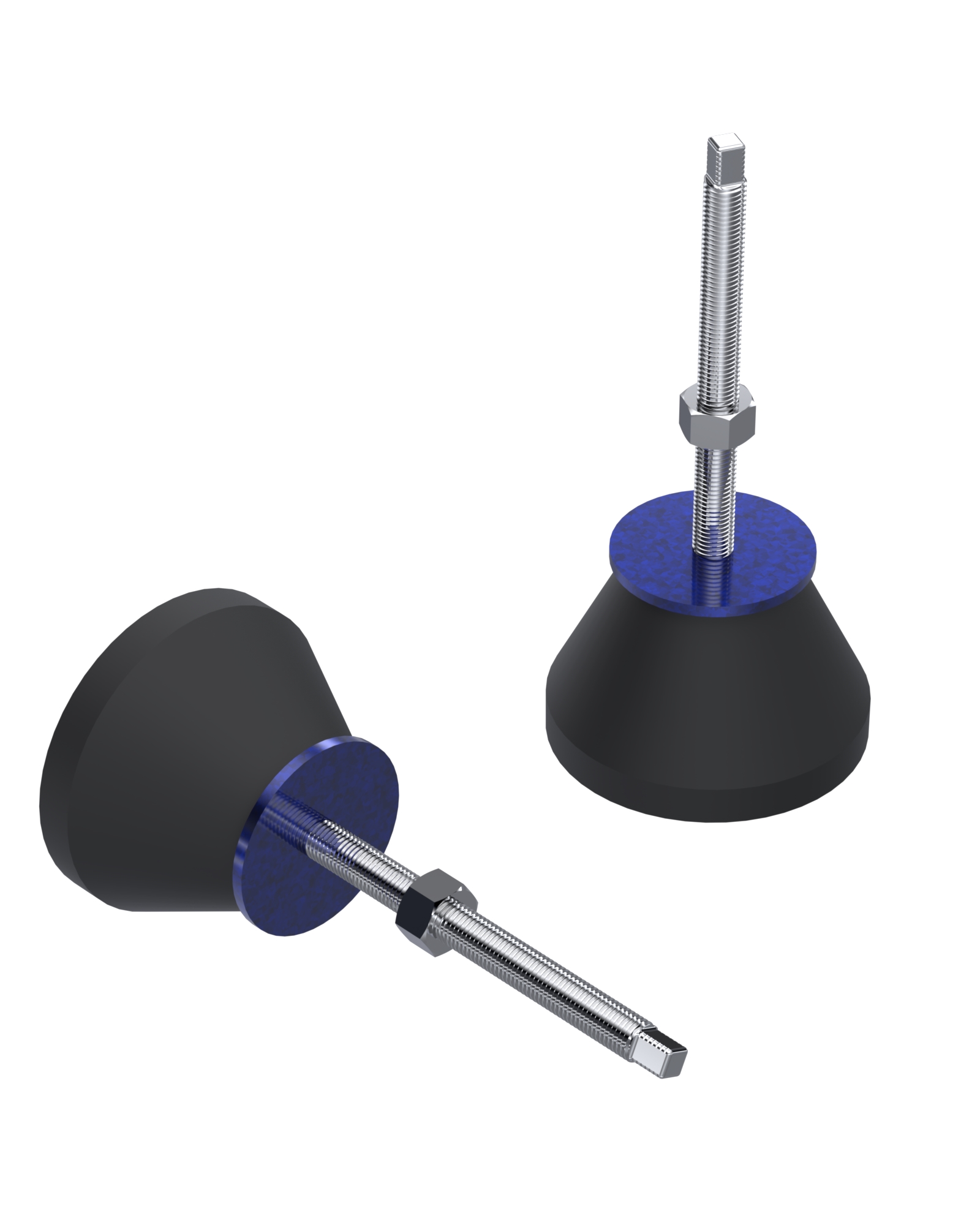 960 Series Rubber Bodied , Steel Support Articulated Bolt Mounted Feet