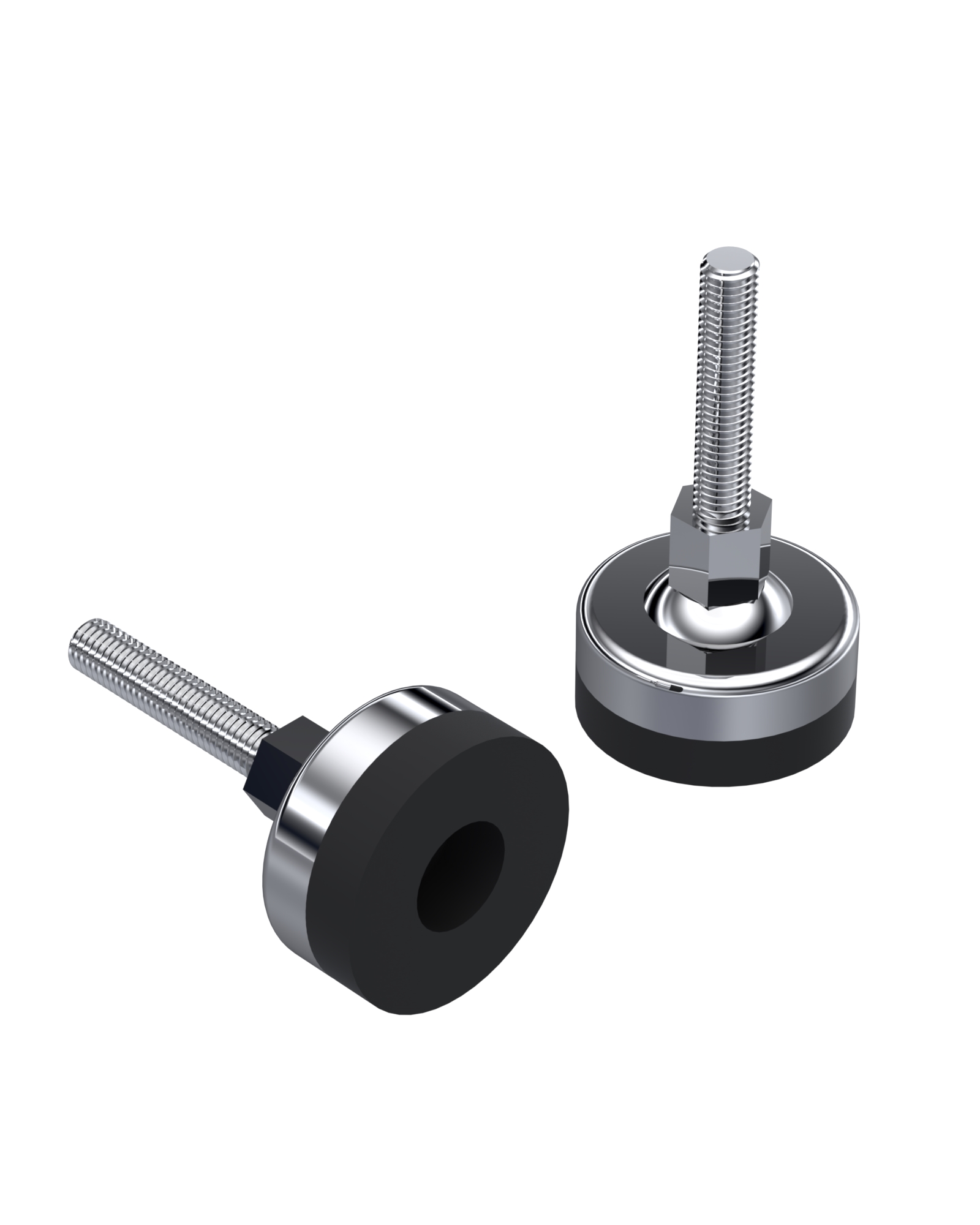 968 Series Metal Bodied Rubber Base Fixed Bolted Feet