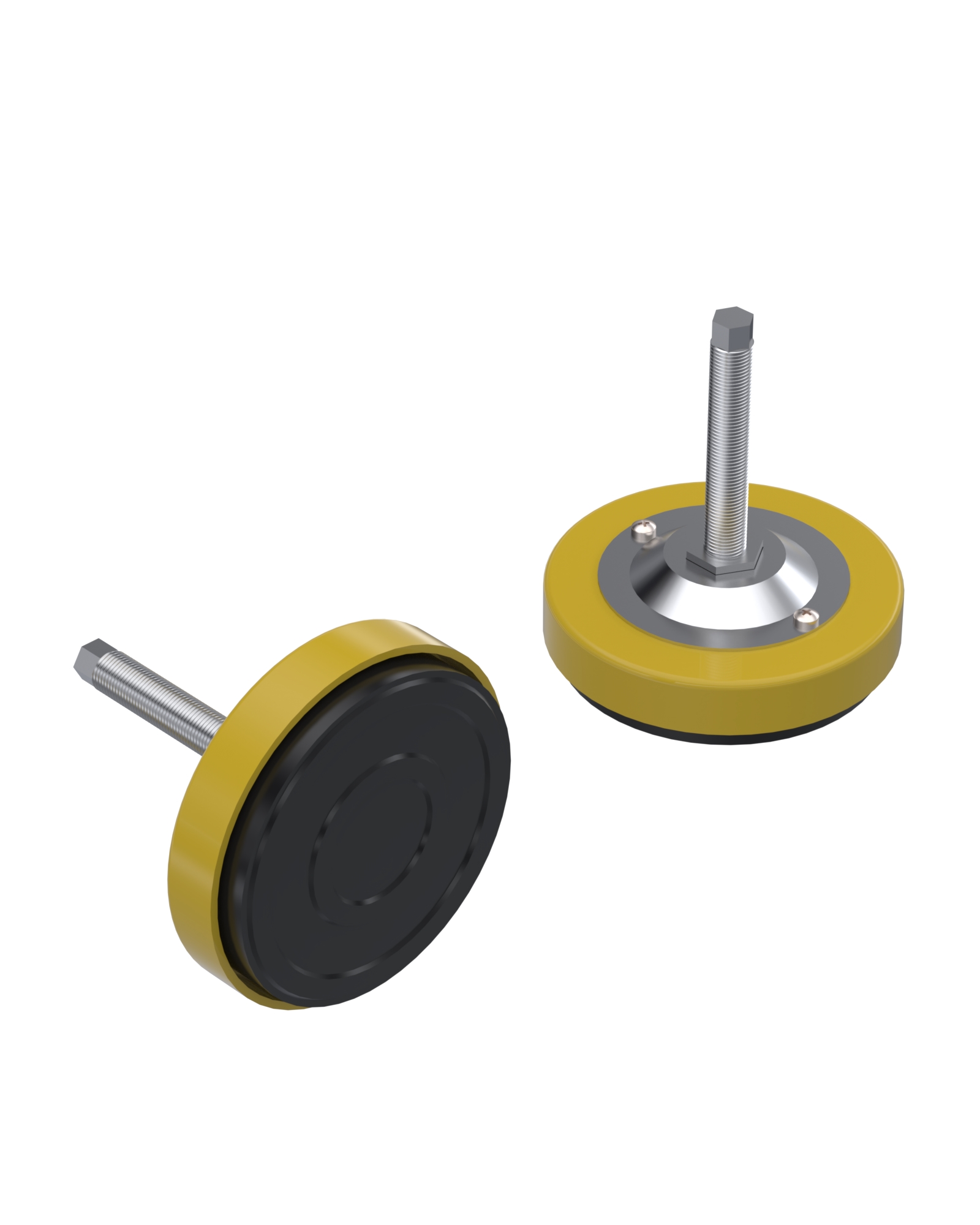 988 Series Metal Bodied Rubber Base Fixed Bolted Feet